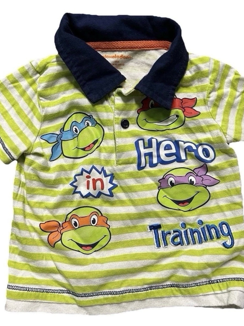 Vintage Boys Nickelodeon Teenage Mutant Ninja Turtles Polo Shirt Size 18 Months